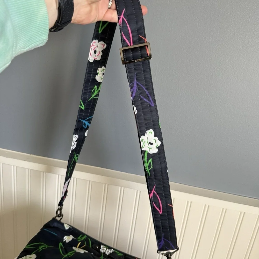 Lug FLare 2 Crossbody Shoulder Bag Purse Bright Floral Flower Navy Blue NWOT